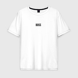 Футболка оверсайз мужская Boss Black Text, цвет: белый