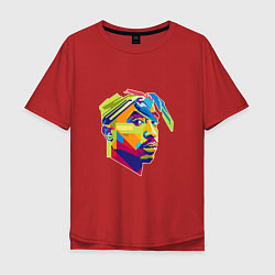 Футболка оверсайз мужская 2PAC Style, цвет: красный