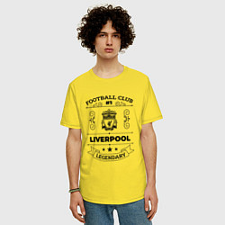 Футболка оверсайз мужская Liverpool: Football Club Number 1 Legendary, цвет: желтый — фото 2