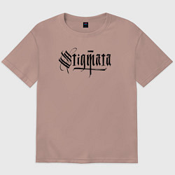 Футболка оверсайз мужская Stigmata логотип, цвет: пыльно-розовый