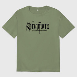 Футболка оверсайз мужская Stigmata логотип, цвет: авокадо