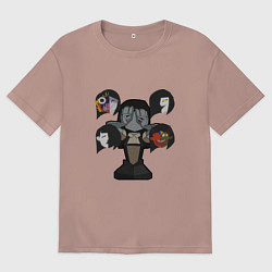 Футболка оверсайз мужская ENAs faces, цвет: пыльно-розовый