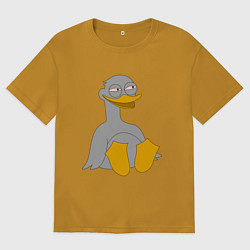 Футболка оверсайз мужская Два весёлых гуся СЕРЫЙ, цвет: горчичный