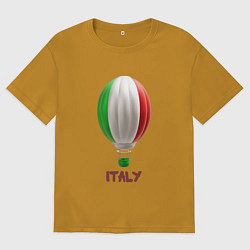 Футболка оверсайз мужская 3d aerostat Italy flag, цвет: горчичный
