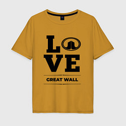 Футболка оверсайз мужская Great Wall Love Classic, цвет: горчичный