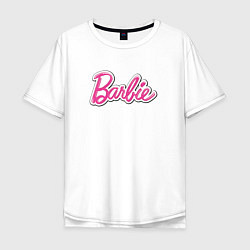 Футболка оверсайз мужская Barbie logo, цвет: белый