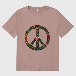 Футболка оверсайз мужская Pacific symbol, цвет: пыльно-розовый