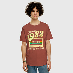 Футболка оверсайз мужская Сделано в 1982 году, ограниченная серия, цвет: кирпичный — фото 2