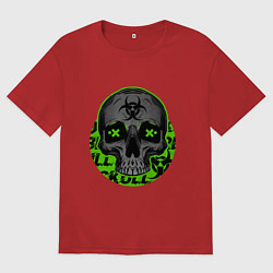 Футболка оверсайз мужская SKULL TOXIC, цвет: красный