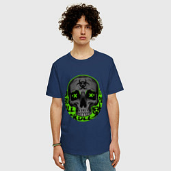 Футболка оверсайз мужская SKULL TOXIC, цвет: тёмно-синий — фото 2