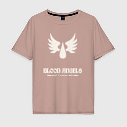 Футболка оверсайз мужская Кровавые ангелы лого винтаж, цвет: пыльно-розовый