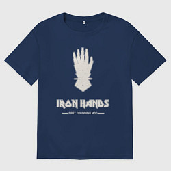 Футболка оверсайз мужская Железные руки лого винтаж, цвет: тёмно-синий