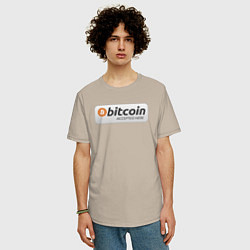 Футболка оверсайз мужская Bitcoin Accepted Here Биткоин принимается здесь, цвет: миндальный — фото 2