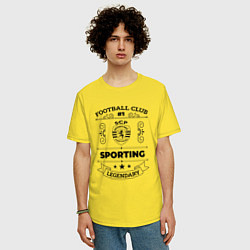 Футболка оверсайз мужская Sporting: Football Club Number 1 Legendary, цвет: желтый — фото 2