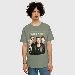 Футболка оверсайз мужская Keep Calm and Enjoy the Silence - Depeche Mode, цвет: авокадо — фото 2