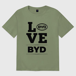 Футболка оверсайз мужская BYD Love Classic, цвет: авокадо