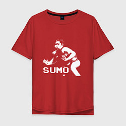 Футболка оверсайз мужская Sumo pixel art, цвет: красный