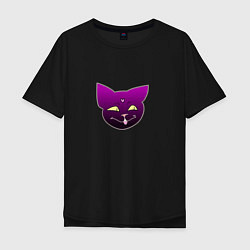 Футболка оверсайз мужская Черный кот Лов, цвет: черный