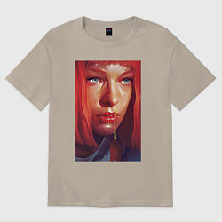 Футболка оверсайз мужская Milla Jovovich - The Fifth Element, цвет: миндальный