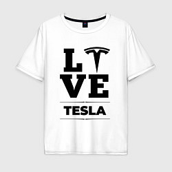 Футболка оверсайз мужская Tesla Love Classic, цвет: белый