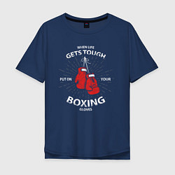 Футболка оверсайз мужская Boxing Cool, цвет: тёмно-синий