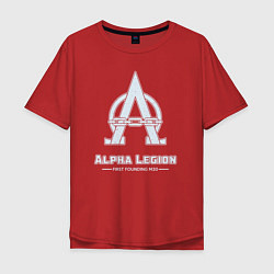 Футболка оверсайз мужская Альфа легион винтаж лого, цвет: красный