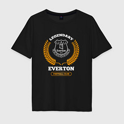 Мужская футболка оверсайз Лого Everton и надпись legendary football club