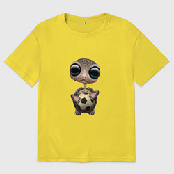 Футболка оверсайз мужская Футбол - Черепашка, цвет: желтый