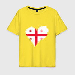 Футболка оверсайз мужская Сердце - Грузия, цвет: желтый
