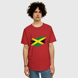 Футболка оверсайз мужская Jamaica Flag, цвет: красный — фото 2