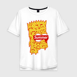 Футболка оверсайз мужская Bart Simpson - Summer, цвет: белый