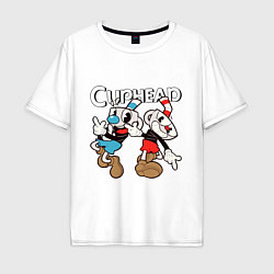 Футболка оверсайз мужская Cuphead - Mugman, цвет: белый