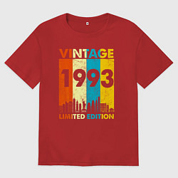 Футболка оверсайз мужская Винтаж 1993 лимитированная серия, цвет: красный