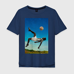 Футболка оверсайз мужская Удар Пеле, цвет: тёмно-синий