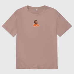 Футболка оверсайз мужская Мем - Какой пацан, цвет: пыльно-розовый