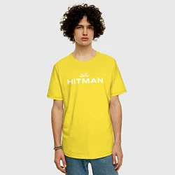 Футболка оверсайз мужская Hitman - лого, цвет: желтый — фото 2