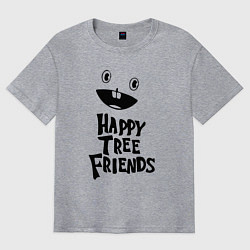 Футболка оверсайз мужская Happy Three Friends - LOGO, цвет: меланж