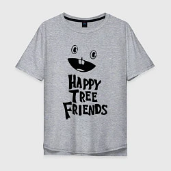 Футболка оверсайз мужская Happy Three Friends - LOGO, цвет: меланж