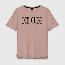 Футболка оверсайз мужская Ice Cube - logo, цвет: пыльно-розовый