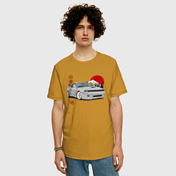 Футболка оверсайз мужская Celica gt-four st183 JDM, цвет: горчичный — фото 2