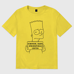 Футболка оверсайз мужская Simpson, Bart, Springfield, 159736, цвет: желтый