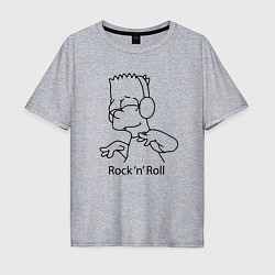 Футболка оверсайз мужская Bart Simpson - Rock n Roll, цвет: меланж