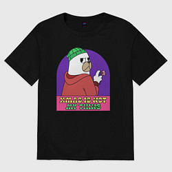 Футболка оверсайз мужская Xmas is not my thing, цвет: черный