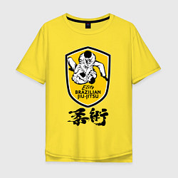 Футболка оверсайз мужская Brazilian splashes Jiu jitsu Elite logo, цвет: желтый