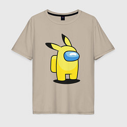 Футболка оверсайз мужская Pika Among, цвет: миндальный