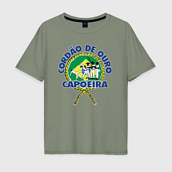 Футболка оверсайз мужская Cordao de ouro Capoeira flag of Brazil, цвет: авокадо