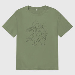 Футболка оверсайз мужская Медвежьи объятия, цвет: авокадо