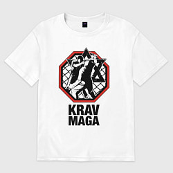 Футболка оверсайз мужская Krav-maga ring, цвет: белый