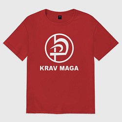 Футболка оверсайз мужская Krav maga hand-to-hand combat emblem, цвет: красный