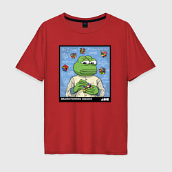 Футболка оверсайз мужская Pepe brainshtorm, цвет: красный